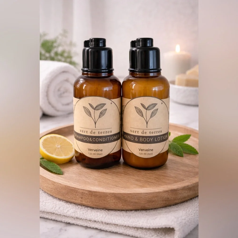Vert de Terres Verveine Spa Bundle | Shampoo + Conditioner & Hand + Body Lotion